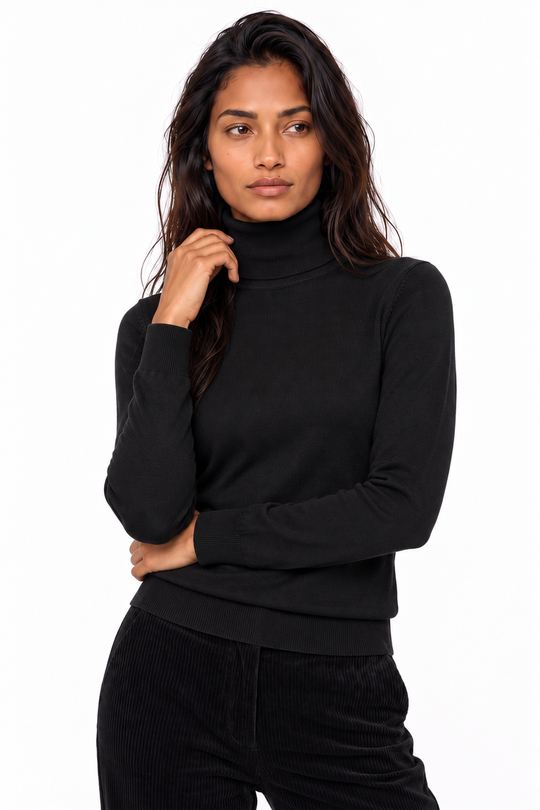 Nice Things Maglia Basica a Collo Alto 2493