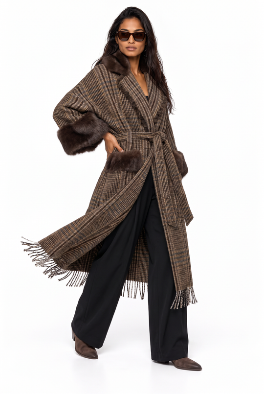FRONT STREET8 Cappotto con Profili in Ecofur 2327