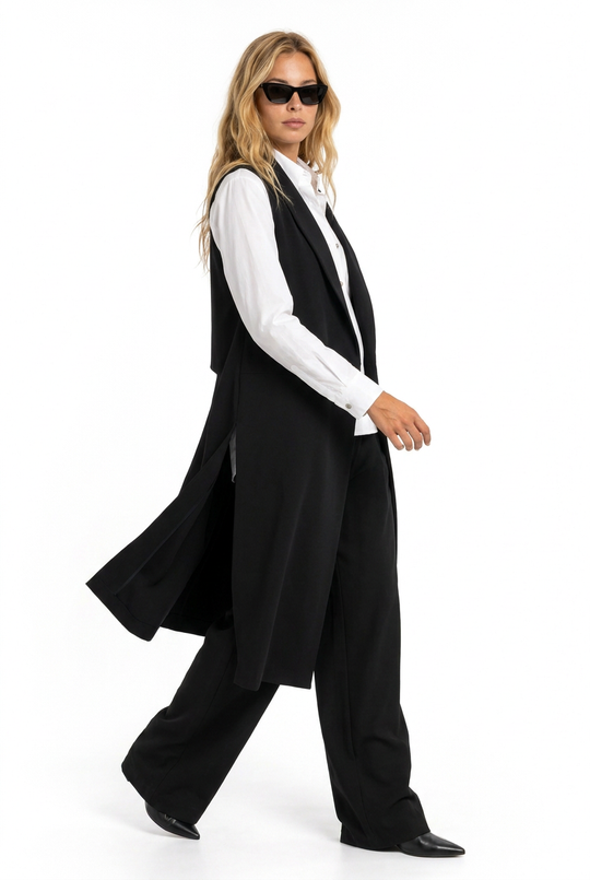 DARUMA Gilet Lungo Punto Milano 2356
