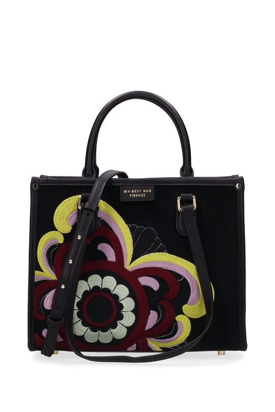 MY BEST BAG Tote Bag Floral Black 2419