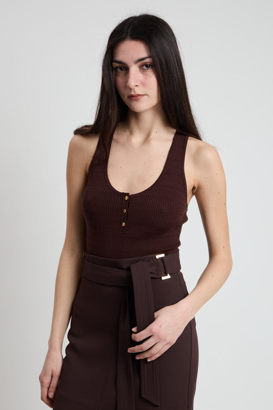 Elisabetta Franchi Canotta in Maglia 1048