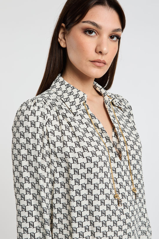 Elisabetta Franchi Camicia Stampa Logo  5032