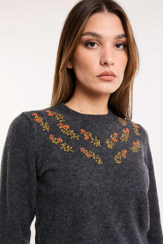 Nice Things Maglia con Ricamo 6499