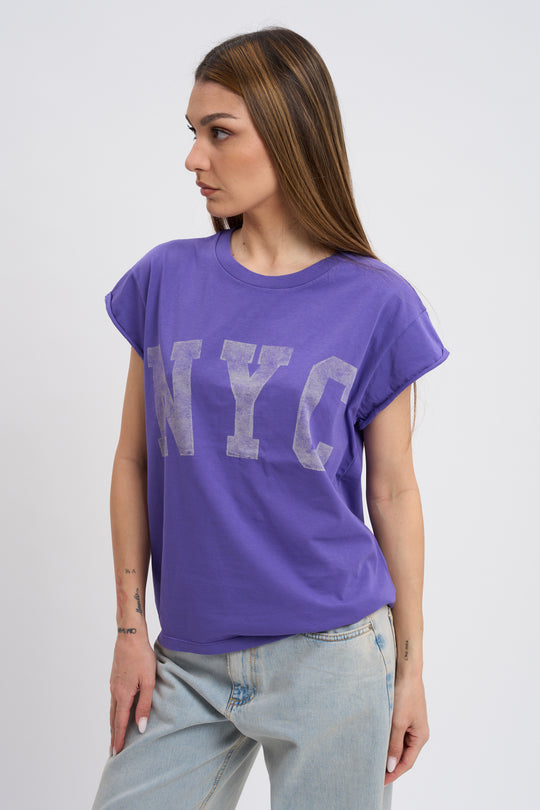 BOWERY T-SHIRT SMANICATA VIOLET  1182