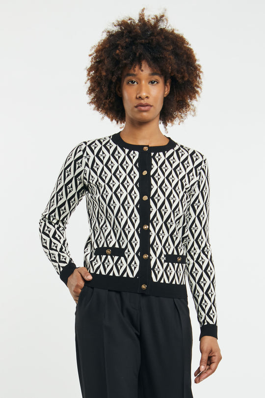 Elisabetta Franchi Cardigan Motivo Rombi 4115
