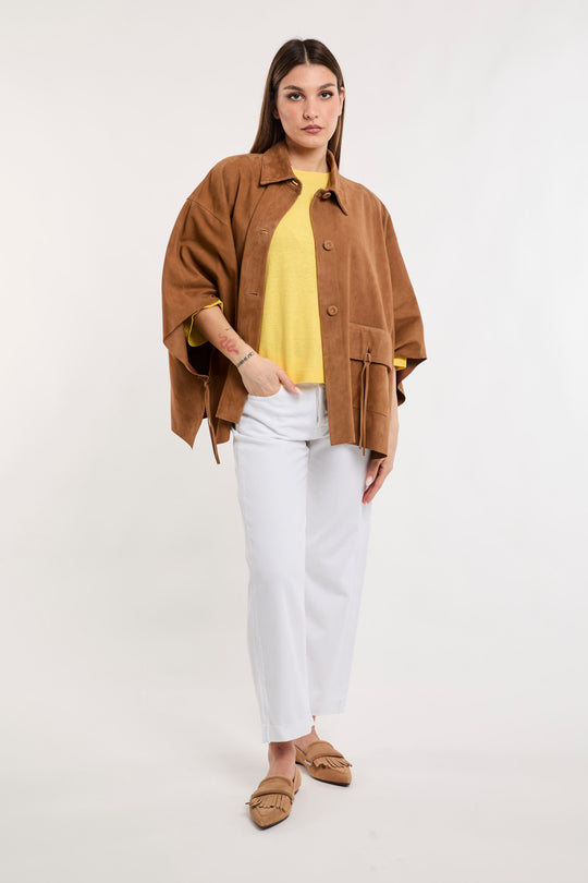 Myskin Poncho In Camoscio 7376