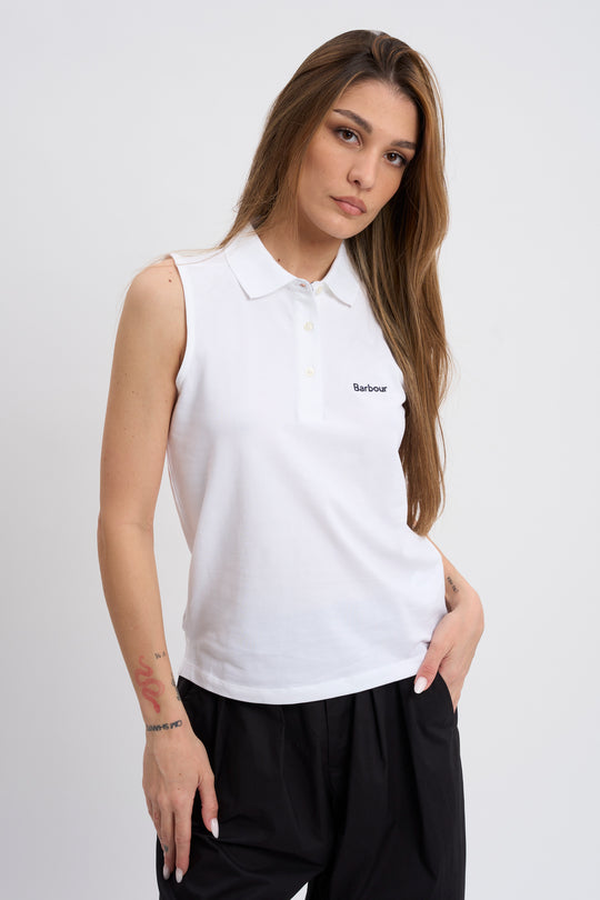 BARBOUR Polo Smanicata White 1110