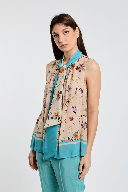 Semicouture Blusa Con Fiocco in Habotai 5013