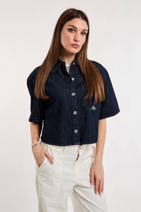 Roy Roger's Camicia Crop in Denim 7139
