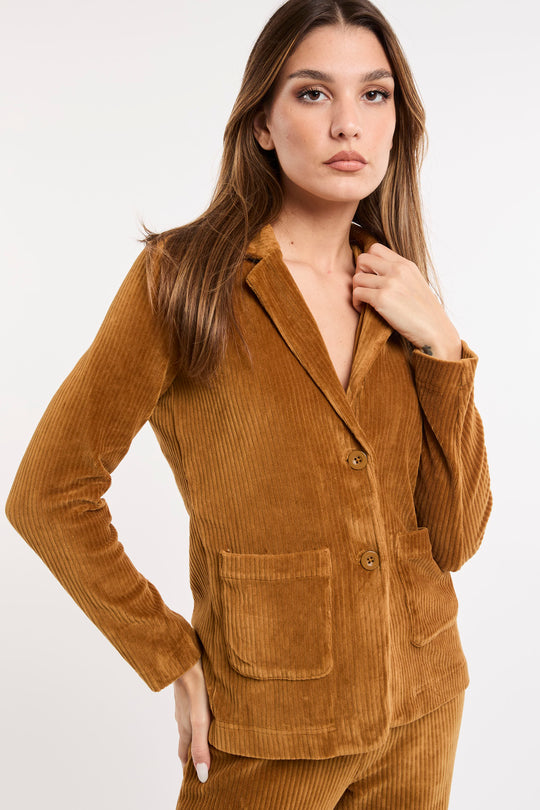 Nice Things Giacca in Velluto Elasticizzato 6494B