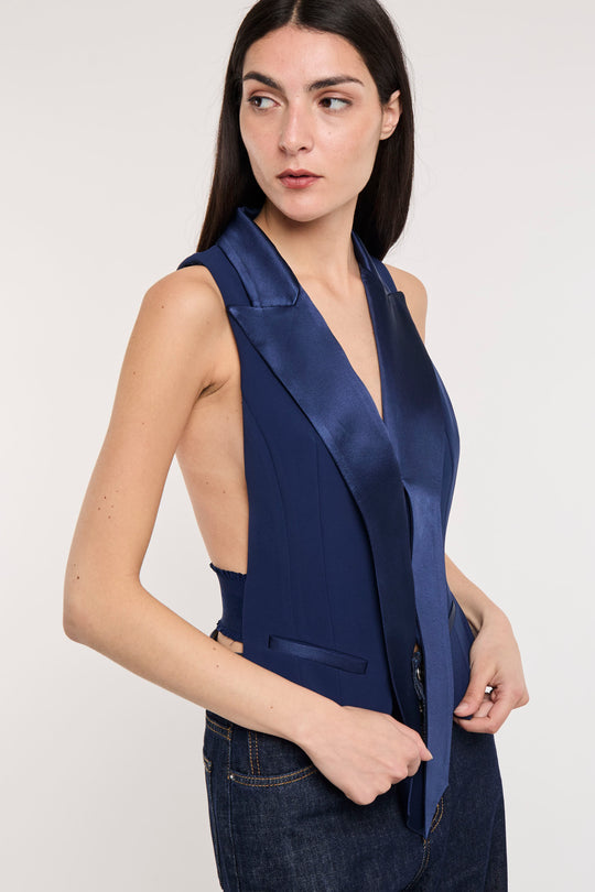 Elisabetta Franchi Gilet con Rever 7044