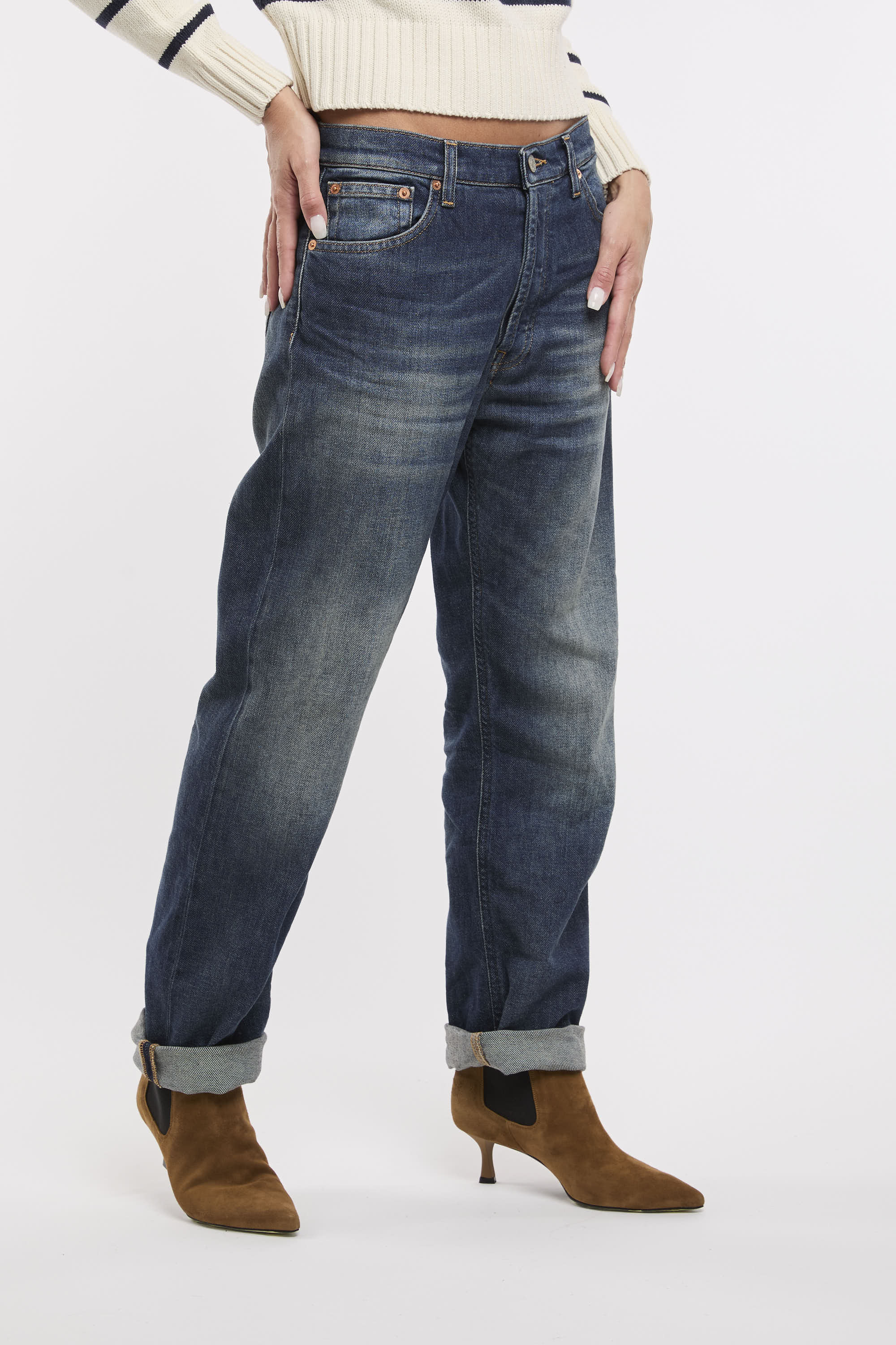 Dondup Jeans Icon Regular 6163 Blu Denim Donna » Miss Kiss Negozio