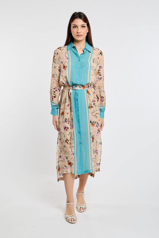 Semicouture Abito in Habotai Stampato 5012