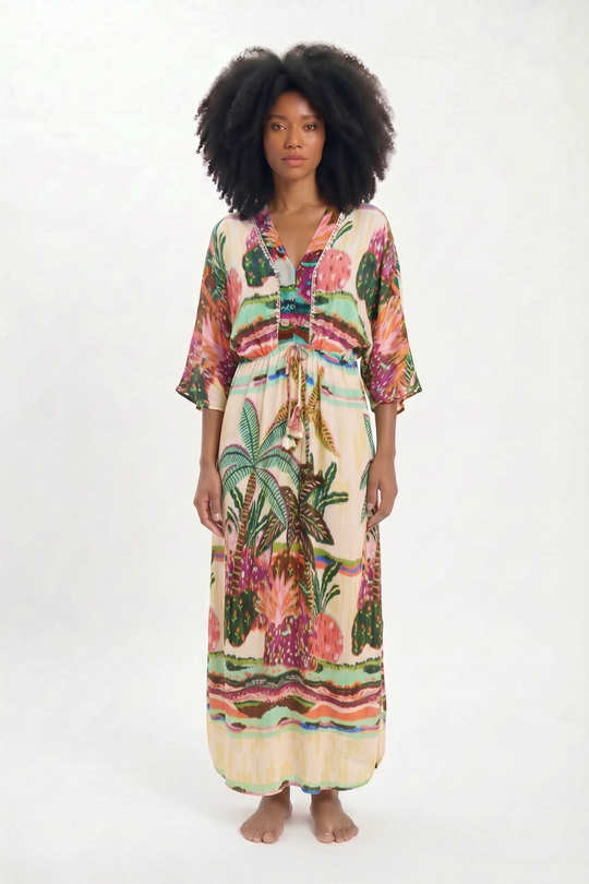 LOLA CASADEMUNT Abito Lungo Stampa Multicolor 1209