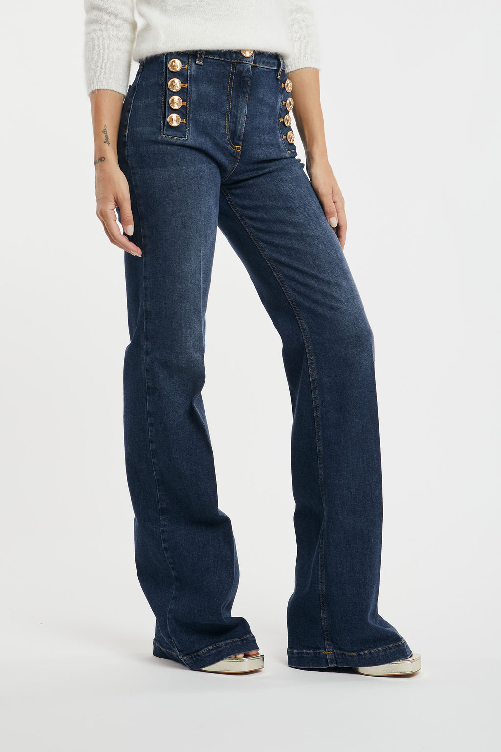 Elisabetta Franchi Jeans Con Bottoni 4121 Blu Denim Donna » Miss Kiss  Negozio