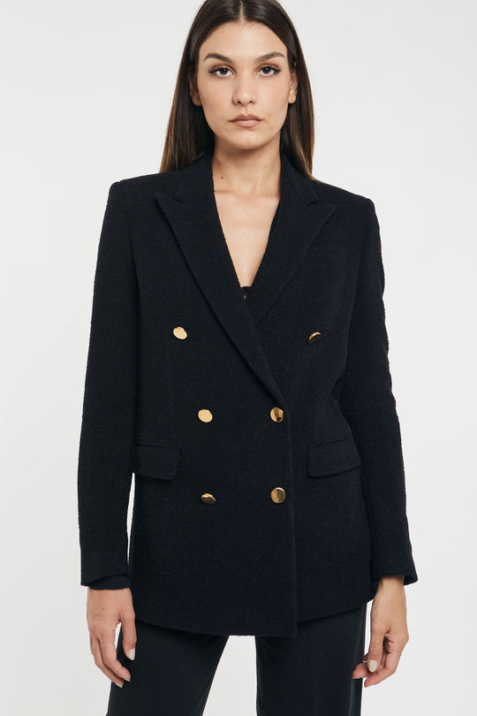 Tagliatore Giacca Doppiopetto Bouclè Colore Nero