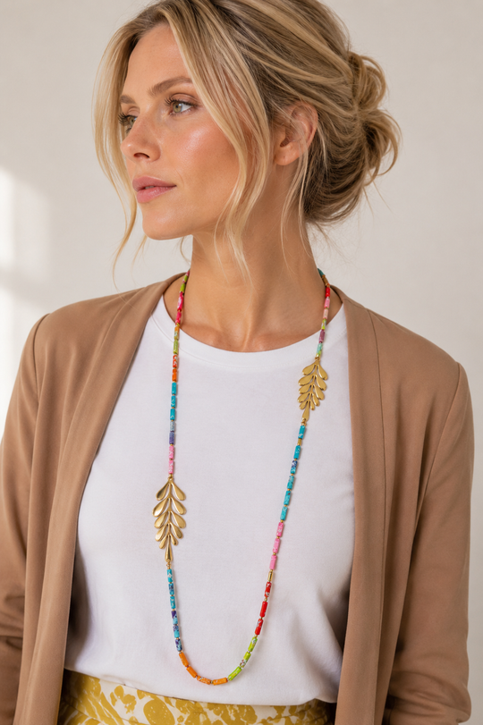 MKN Jewels Collana Multicolor con Foglie 2069