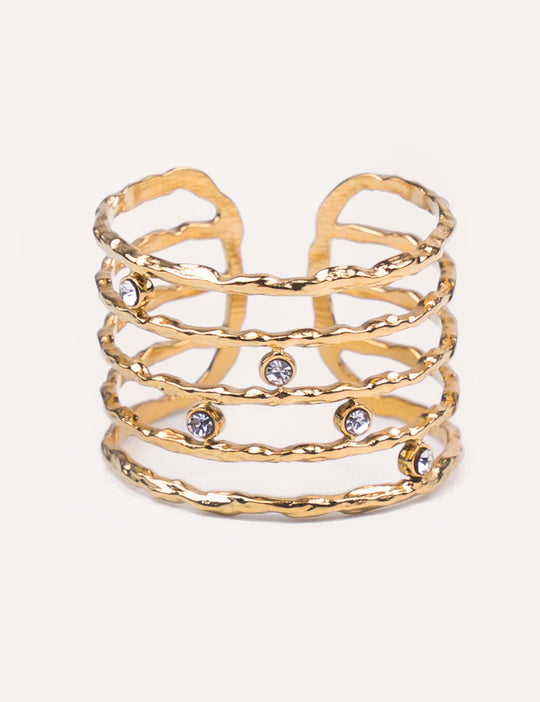 MKN Jewels Anello Fascia con Strass 1808