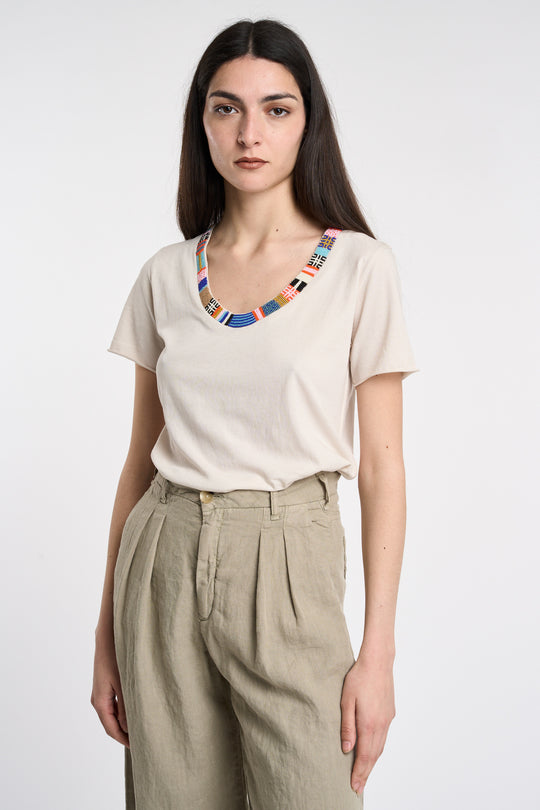 Leon & Harper T-Shirt con girocollo perline 5731