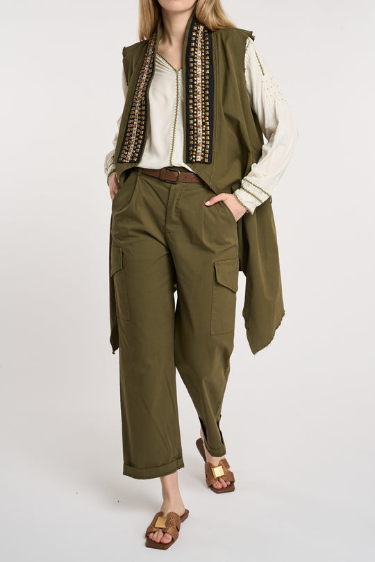 NINA MARS Gilet Lungo con applicazioni 5609