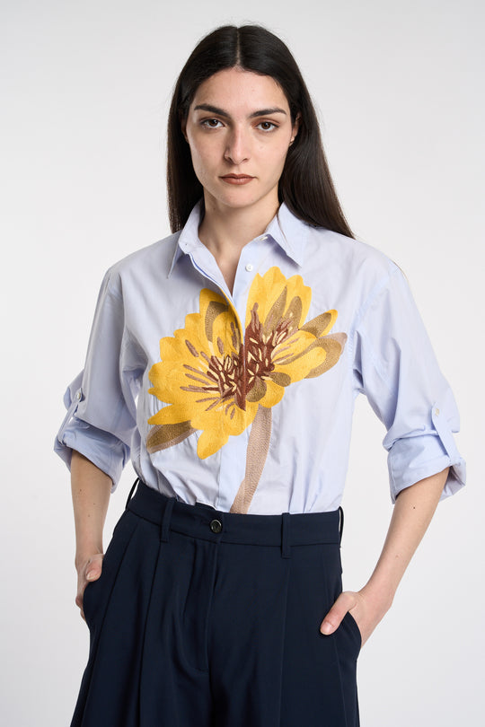 ORDI.TO Camicia ricamo fiore 5633