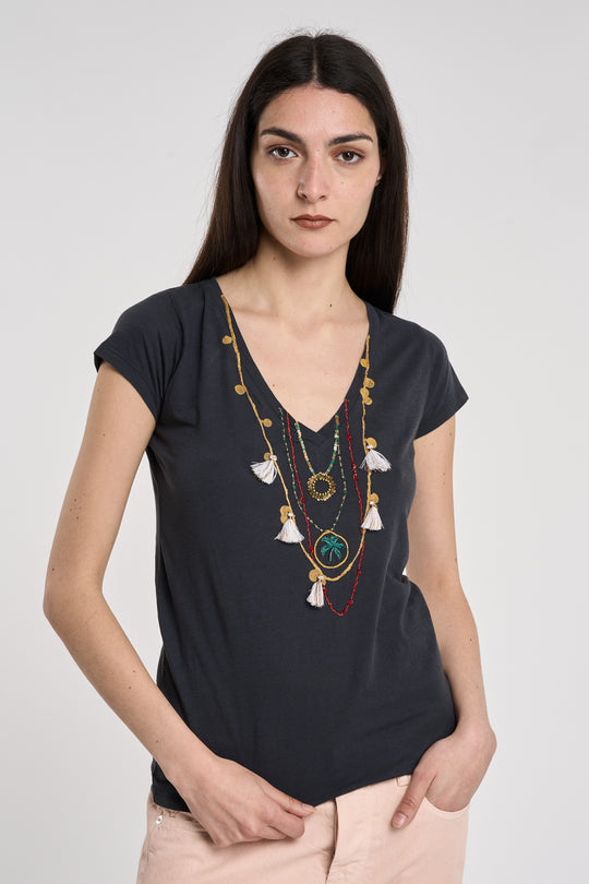 Leon & Harper T-Shirt motivo collane 5725