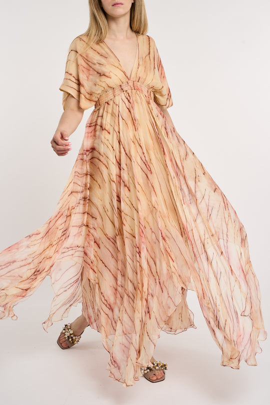 Mes Demoiselles Abito lungo in chiffon stampato 5328