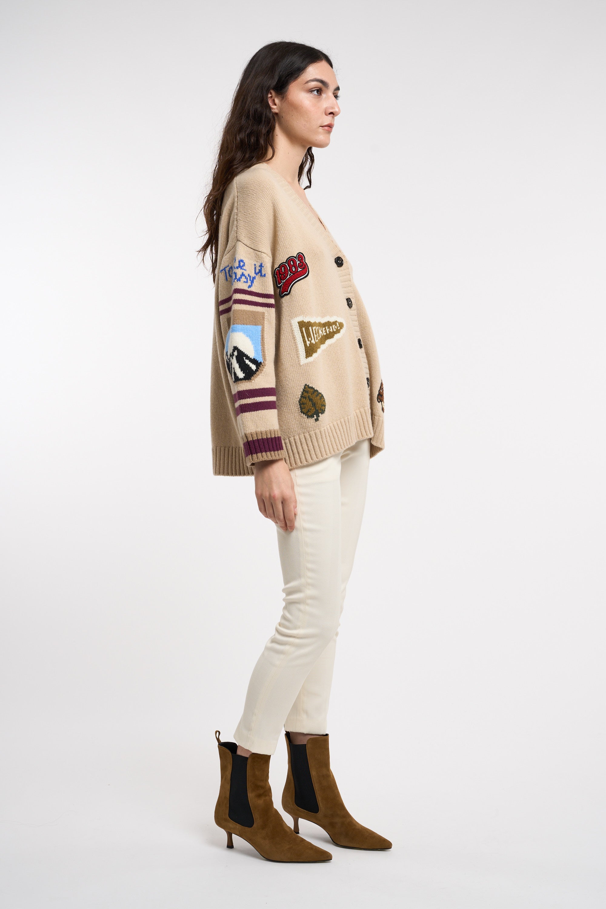 まぁ Maglia in lana jacquard, cioccolato | Max Mara