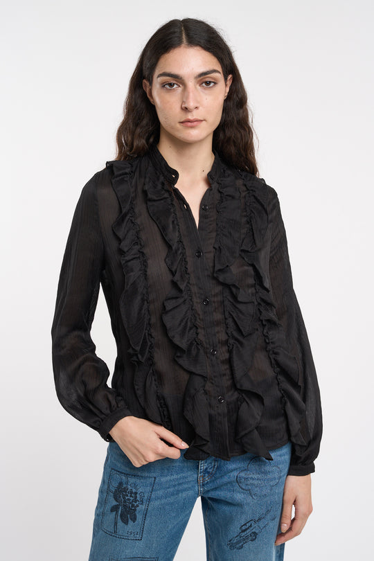 Bushwick NY Camicia Rouches 6312