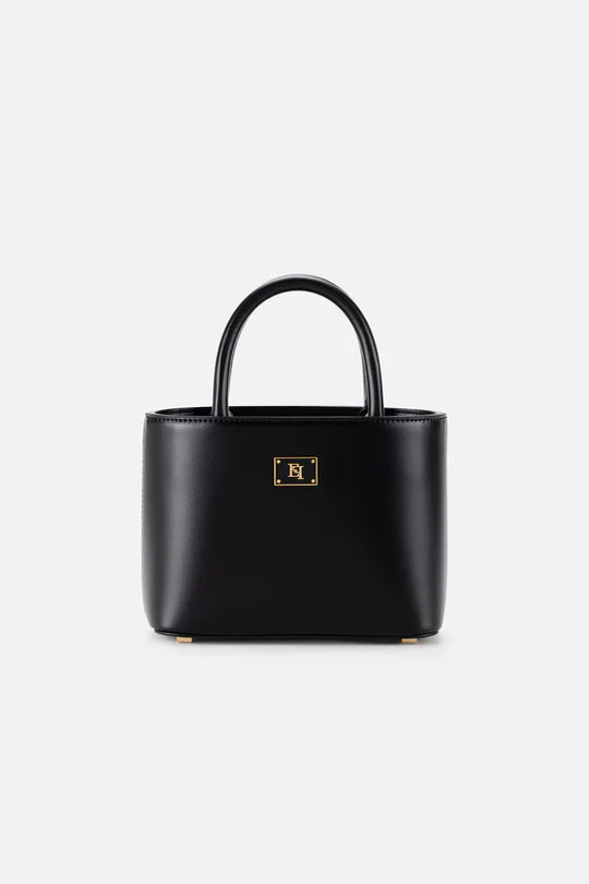 Elisabetta Franchi Borsa shopper piccola con placca oro  5059