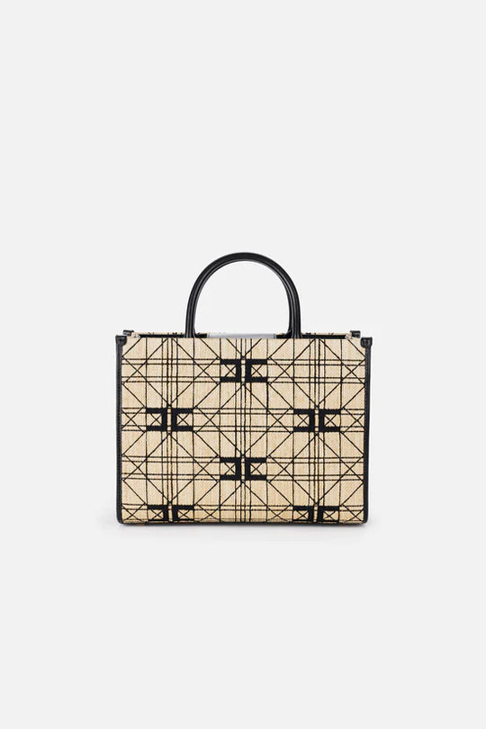 Elisabetta Franchi Borsa Shopper media in rafia 5061