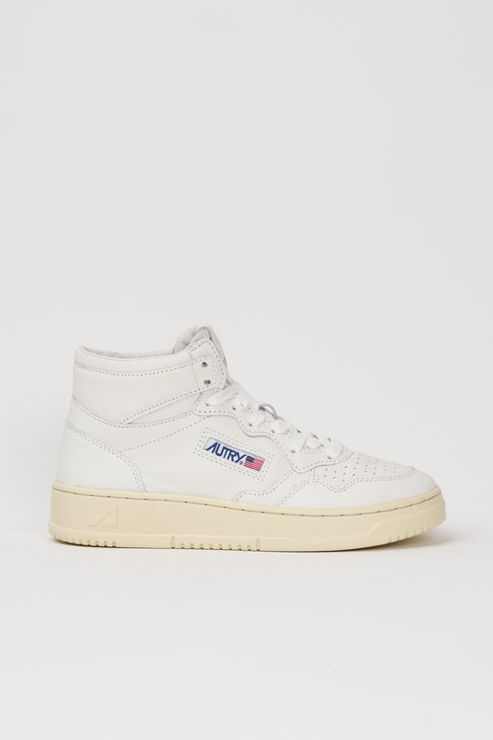 Autry Sneackers Medalist Mid Pelle Capra Colore Bianco 4051