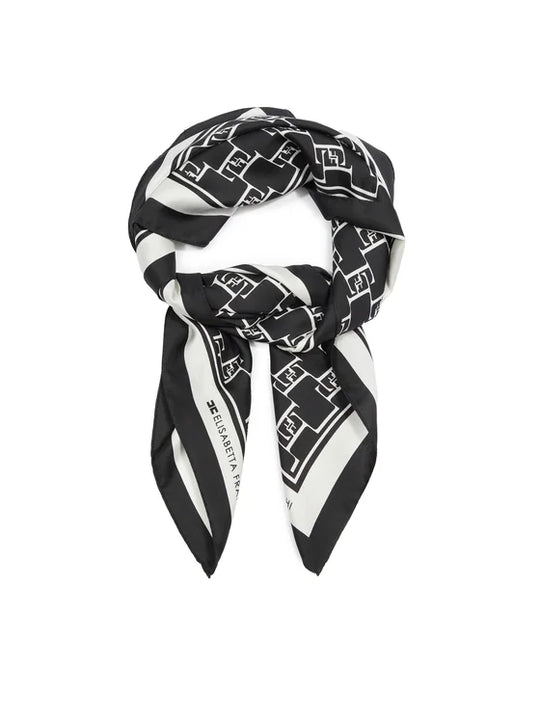 Elisabetta Franchi Foulard Seta stampa Logo 5050