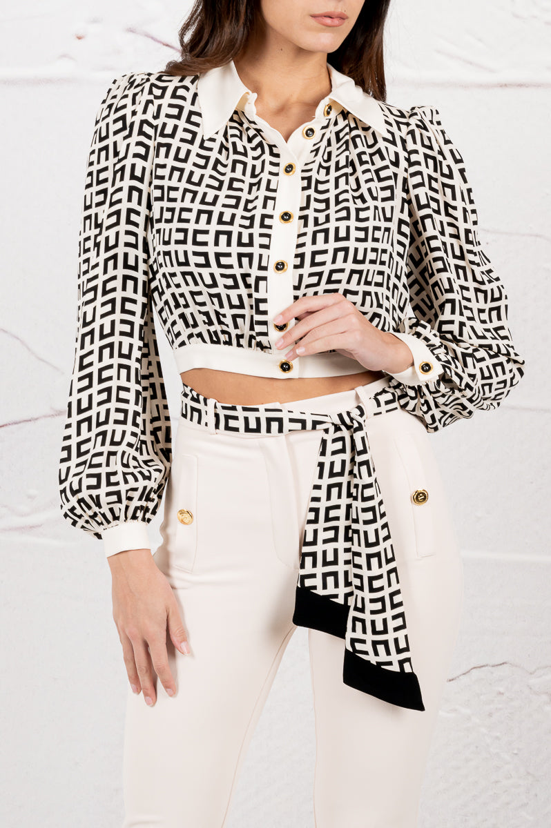 Cropped Shirt Camicia Elisabetta Franchi Outlet Elisabetta Franchi